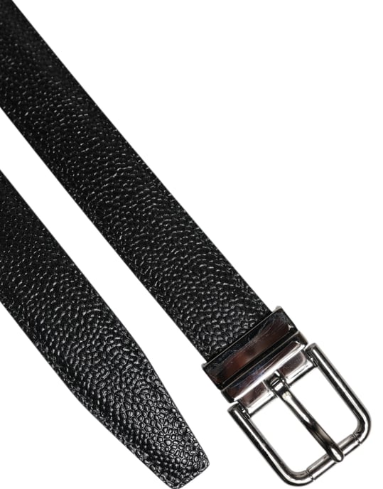 Cinturón de Cuero de Ternera Negro Clásico con Hebilla de Metal de Dolce & Gabbana - Image 6