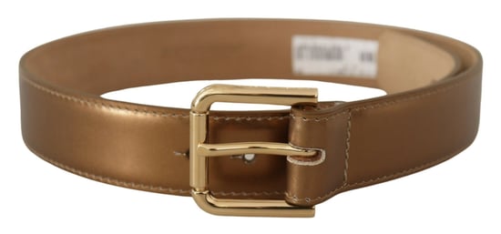 Cinturón de Cuero Bronze con Hebilla Grabada en Oro de Dolce & Gabbana - Image 1