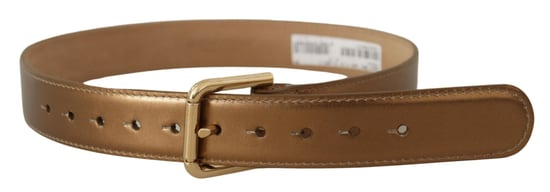 Cinturón de Cuero Bronze con Hebilla Grabada en Oro de Dolce & Gabbana - Image 2