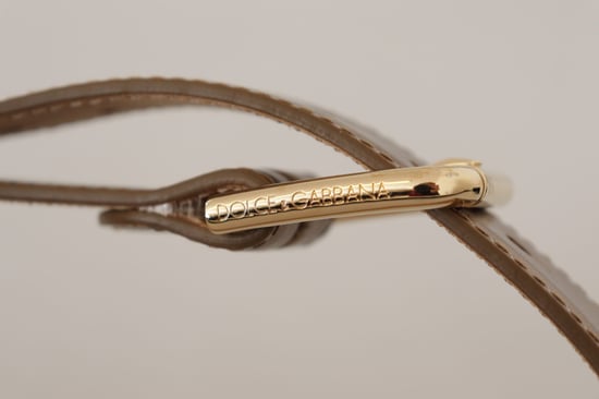 Cinturón de Cuero Bronze con Hebilla Grabada en Oro de Dolce & Gabbana - Image 3
