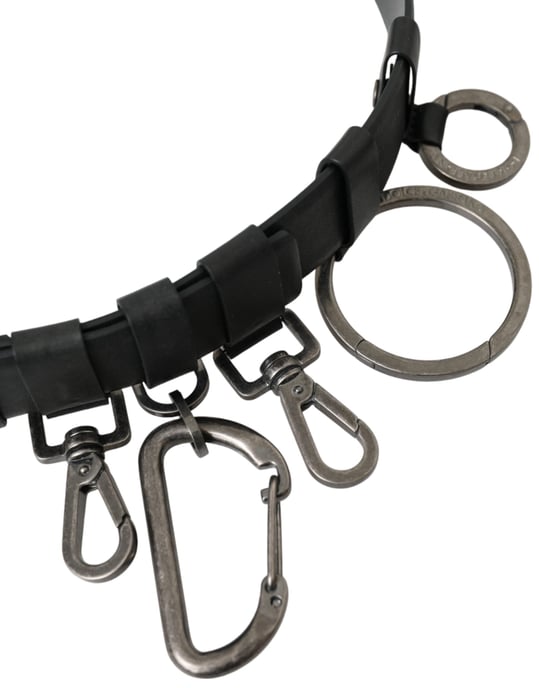 Cinturón de cuero de ternera negro con hebilla de metal plateado de Dolce & Gabbana - Image 3
