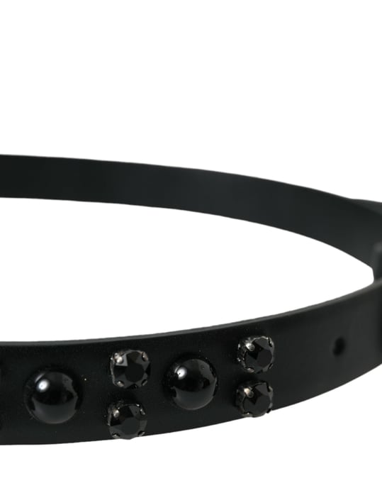 Cinturón de cuero negro con hebilla grabada adornada de Dolce & Gabbana - Image 4