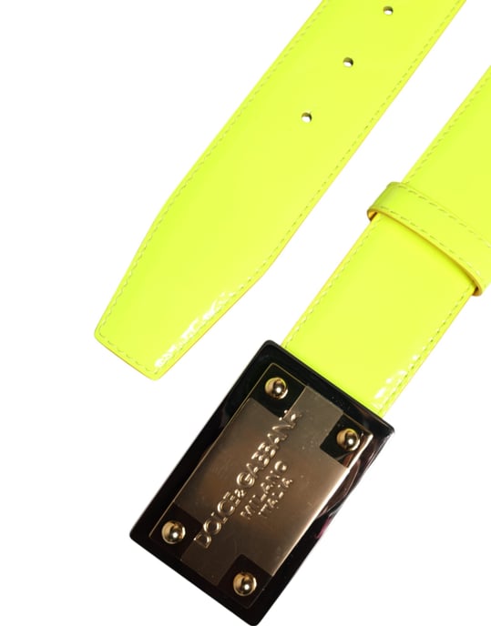 Cinturón de hebilla de metal clásico con logo en amarillo y verde de Dolce & Gabbana - Image 6