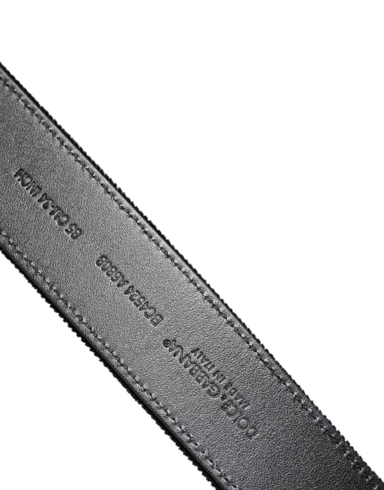 Cinturón de algodón negro con hebilla de metal plateado de Dolce & Gabbana - Image 5
