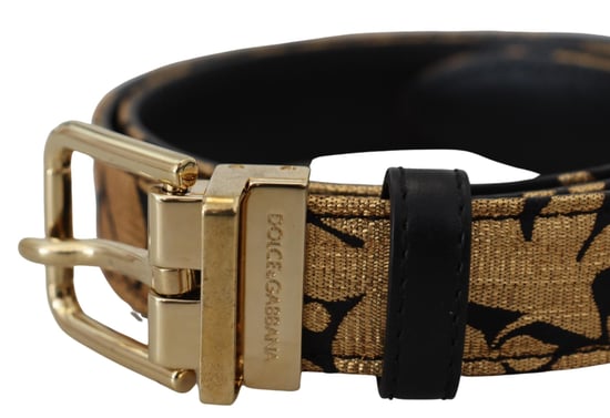 Cinturón de Cuero Jacquard Multicolor con Hebilla Logo de Dolce & Gabbana - Image 3