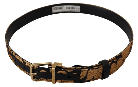Cinturón de Cuero Jacquard Multicolor con Hebilla Logo de Dolce & Gabbana - Image 5
