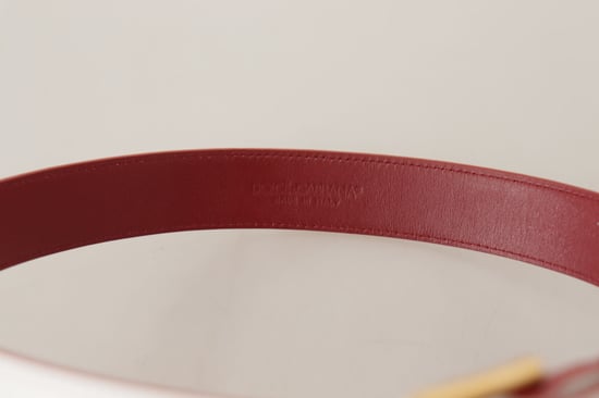 Cinturón de piel de ternera blanca de Dolce & Gabbana con hebilla metálica dorada bicolor - Image 4