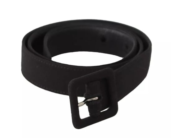 Cinturón de Hebilla con Logo de Cuero de Terciopelo Negro de Dolce & Gabbana - Image 3