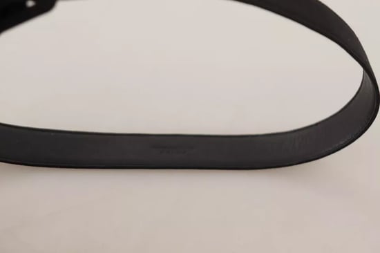 Cinturón de Hebilla con Logo de Cuero de Terciopelo Negro de Dolce & Gabbana - Image 5