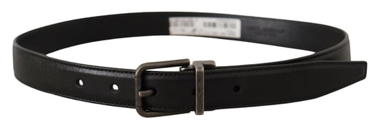 Cinturón de Cuero de Terciopelo Negro con Hebilla Metálica de Logo de Dolce & Gabbana - Image 3