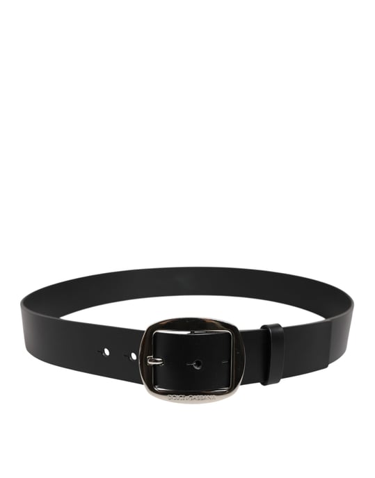 Cinturón Clásico de Cuero Negro con Hebilla Metálica de Dolce & Gabbana - Image 3