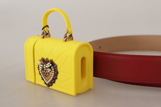 Bolso de Corazón Devoción de Cuero Rojo y Hebilla Amarilla de Dolce & Gabbana - Image 2