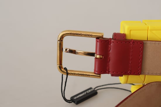 Bolso de Corazón Devoción de Cuero Rojo y Hebilla Amarilla de Dolce & Gabbana - Image 3