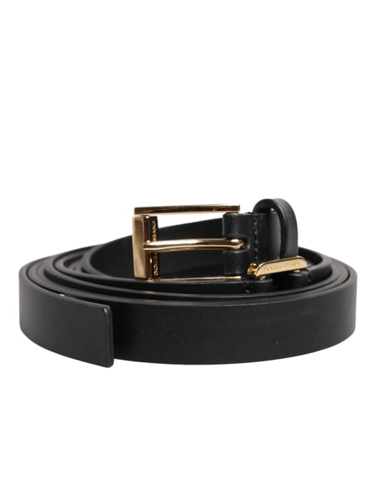 Cinturón de Cuero Negro con Doble Correa y Hebilla Dorada de Dolce & Gabbana - Image 2