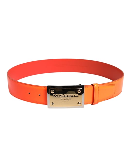 Cinturón de hebilla de metal con logo en tono dorado naranja de Dolce & Gabbana - Image 3