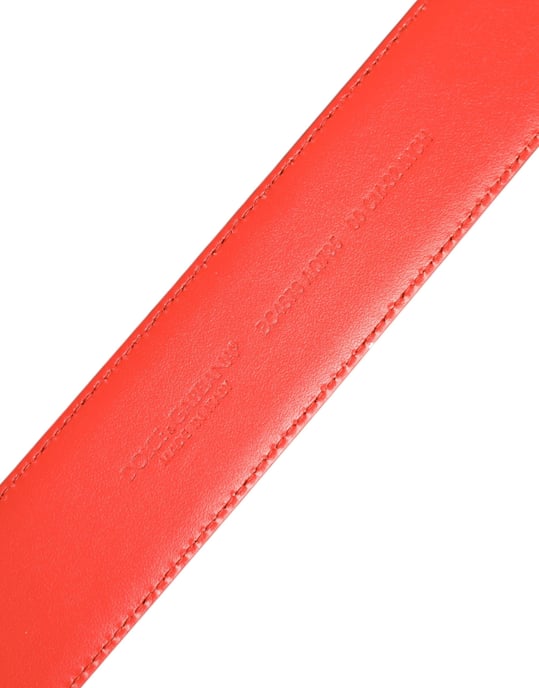 Cinturón de hebilla de metal con logo en tono dorado naranja de Dolce & Gabbana - Image 5