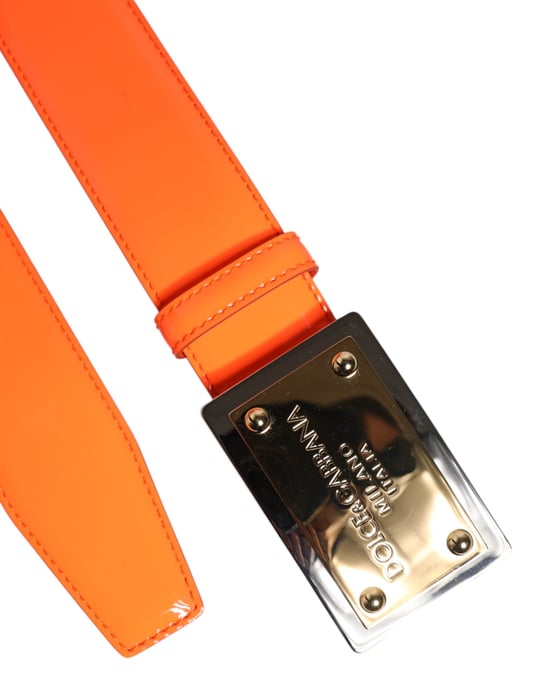 Cinturón de hebilla de metal con logo en tono dorado naranja de Dolce & Gabbana - Image 6