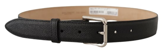 Cinturón de cuero de ternera negro Dolce & Gabbana con hebilla metálica marrón en la parte trasera - Image 2