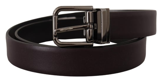 Cinturón de Cuero Púrpura Oscuro con Caja Borchia y Hebilla de Metal de Dolce & Gabbana - Image 2
