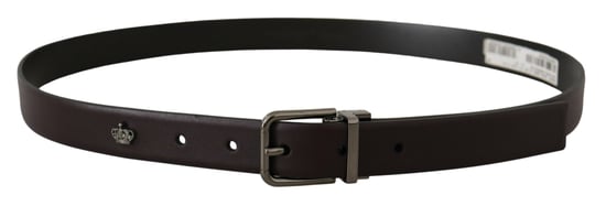Cinturón de Cuero Púrpura Oscuro con Caja Borchia y Hebilla de Metal de Dolce & Gabbana - Image 3