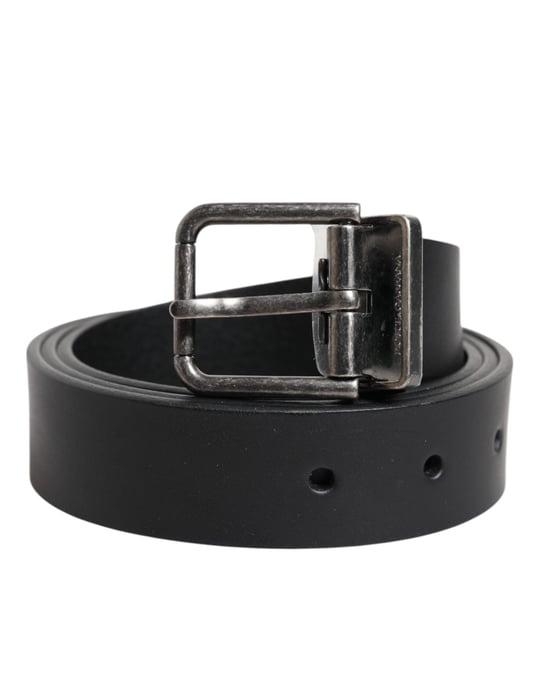 Cinturón de Cuero Clásico Negro con Hebilla de Metal Dolce & Gabbana - Image 2