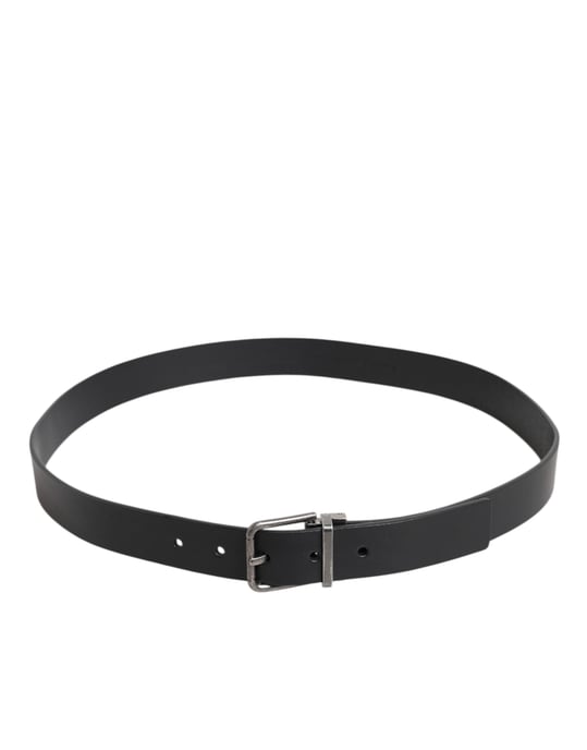 Cinturón de Cuero Clásico Negro con Hebilla de Metal Dolce & Gabbana - Image 3