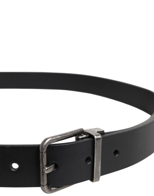 Cinturón de Cuero Clásico Negro con Hebilla de Metal Dolce & Gabbana - Image 4
