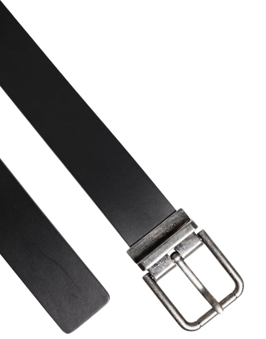 Cinturón de Cuero Clásico Negro con Hebilla de Metal Dolce & Gabbana - Image 6