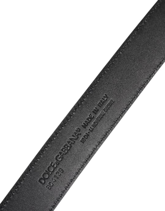 Cinturón Clásico de Cuero Negro con Hebilla Metálica DG de Dolce & Gabbana - Image 5