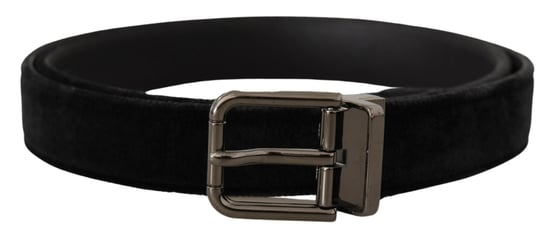 Cinturón de Metal con Hebilla de Logo en Tono Plateado Black Velvet de Dolce & Gabbana - Image 1