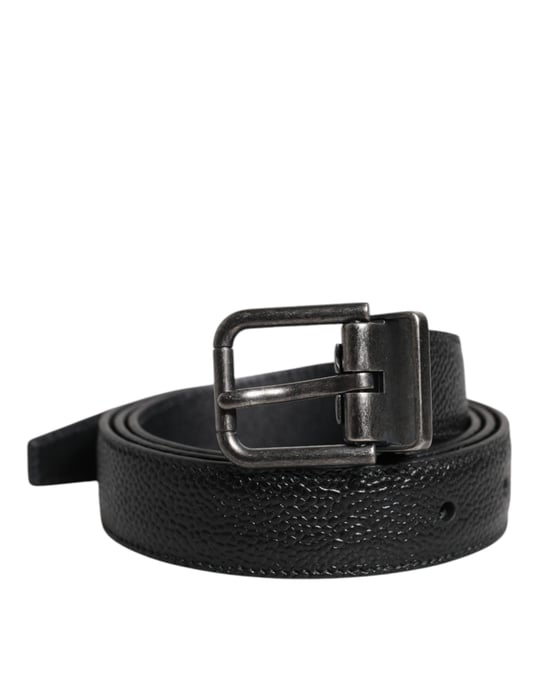 Cinturón Clásico de Cuero de Ternera Negro con Hebilla Metálica de Dolce & Gabbana - Image 2