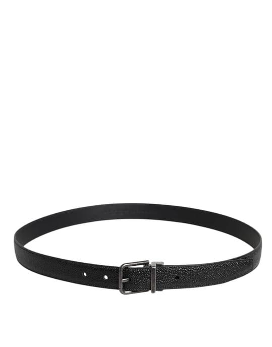 Cinturón Clásico de Cuero de Ternera Negro con Hebilla Metálica de Dolce & Gabbana - Image 3