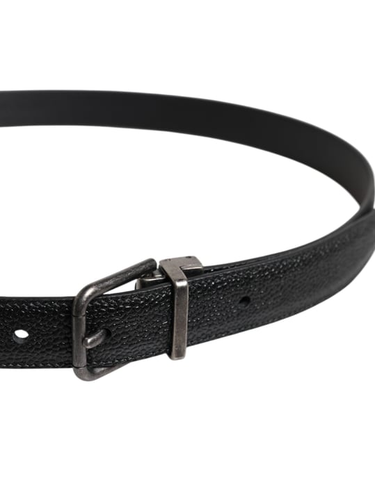 Cinturón Clásico de Cuero de Ternera Negro con Hebilla Metálica de Dolce & Gabbana - Image 4