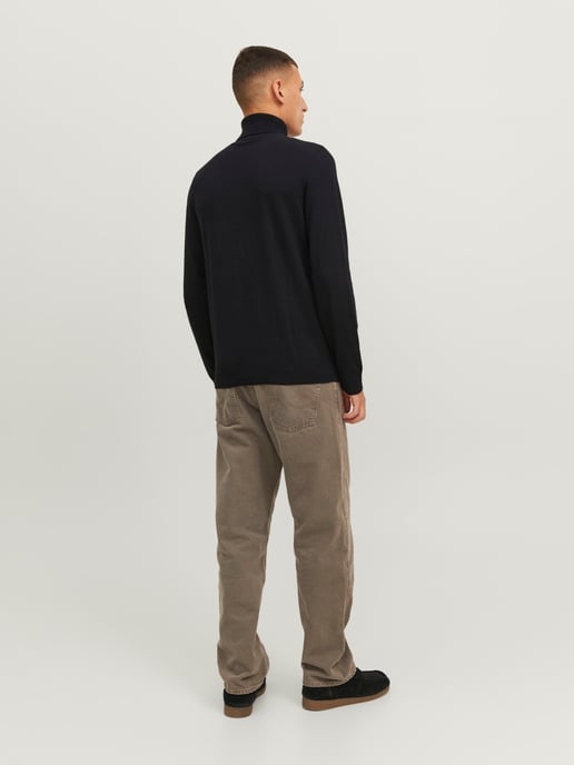 Jack & Jones Suéter Emil de Punto Cuello Alto Negro - Image 3