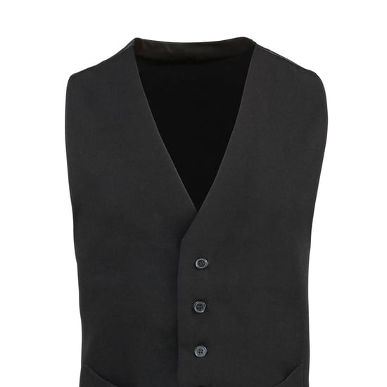 Premier Mens Polyester Lined Waistcoat (Black) - Image 2