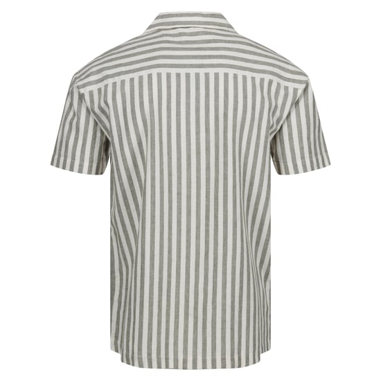 Regatta Mens Shorebay II Stripe Short-Sleeved Shirt (Fauna/Antique White) - Image 2