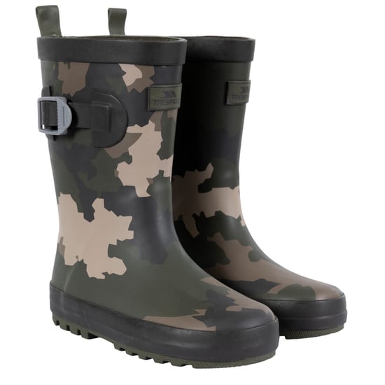 Trespass Childrens/Kids Puddle Wellington Boots (Green/Brown/Black Camo) - Image 5