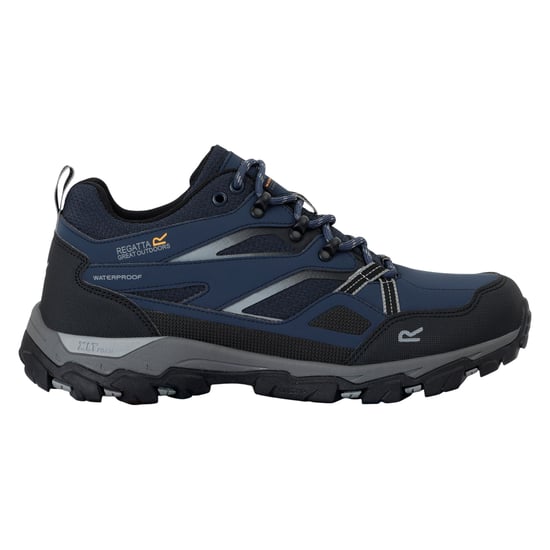 Regatta Mens Holcombe 3 Low Walking Boots (Navy/Dark Steel) - Image 1
