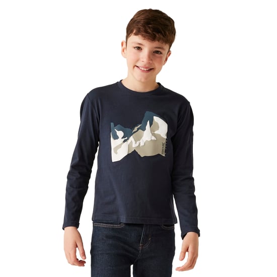 Regatta Childrens/Kids Wenbie III Mountain Long-Sleeved T-Shirt (Navy) - Image 4