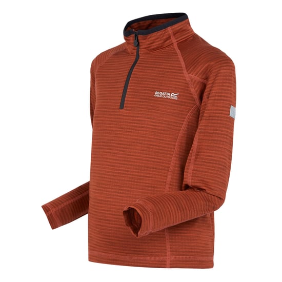 Regatta Childrens/Kids Berley Half Zip Long Sleeved Top (Red Ochre/Black) - Image 3