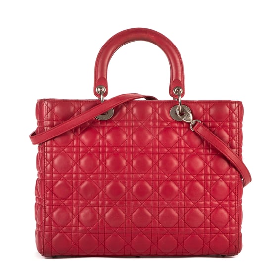 Christian Dior Lady Dior Large en Red Cuero de ternero - Image 4
