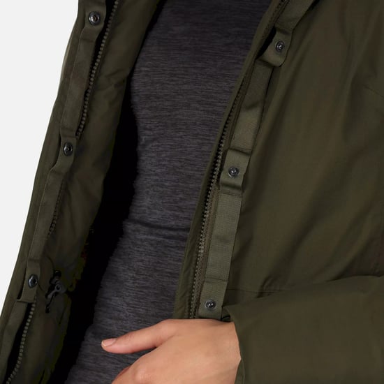 Regatta Womens/Ladies Yewbank II Waterproof Parka (Dark Khaki) - Image 4