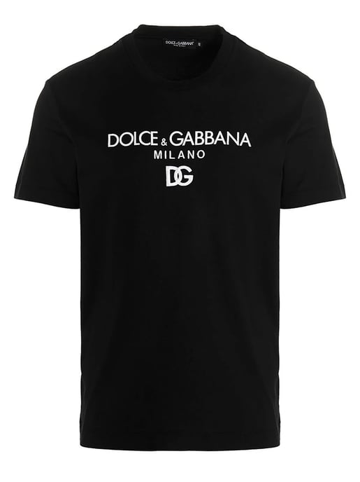 Dolce & Gabbana Camiseta negra con logo DG Milano bordado - Image 1