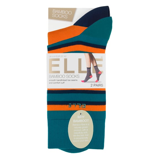 Paquete de 2 pares de calcetines de bambú para mujeres a rayas y lisos - Confort diario suave y transpirable - Image 2
