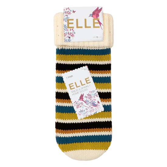 1 Par de Calcetines de Moño Grueso para Mujeres con Diseño Fair Isle - Calcetines de Casa de Invierno Cálidos - Image 2