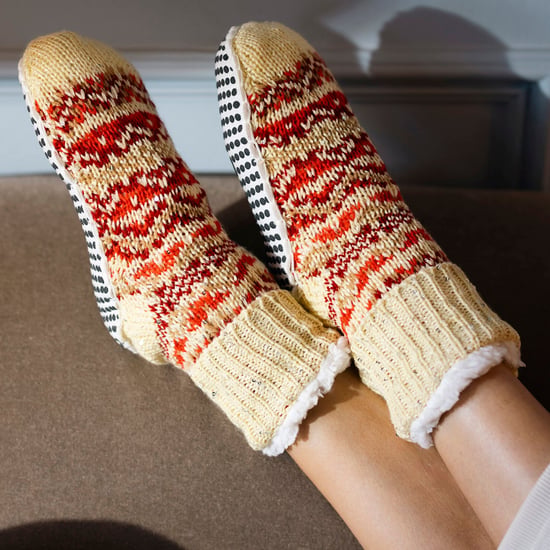 1 Par de Calcetines de Moño Grueso para Mujeres con Diseño Fair Isle - Calcetines de Casa de Invierno Cálidos - Image 5