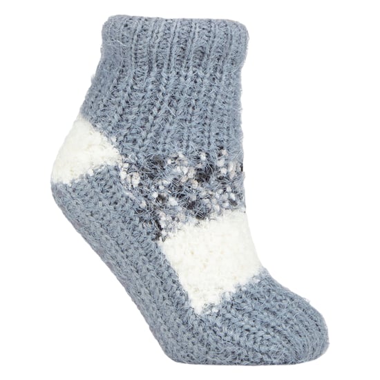 1 Par de Calcetines de Pantuflas para Damas con Forro de Sherpa - Cálidos y Esponjosos para Confort Interior - Image 1