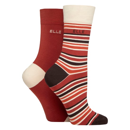 Paquete de 2 calcetines de bambú para mujeres, a rayas y lisos - Comodidad suave y transpirable para el día a día - Image 1
