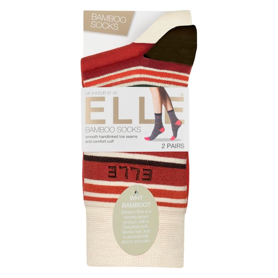 Paquete de 2 calcetines de bambú para mujeres, a rayas y lisos - Comodidad suave y transpirable para el día a día - Image 2