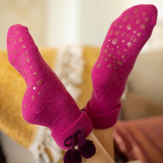 1 par de calcetines de lana mezcla para damas con pompón - cálidos, suaves y acogedores - Image 4